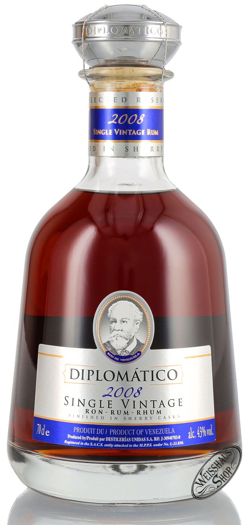 Diplomatico Single Vintage 2008 + – 700 ml – 43.0% vol.: vista principale