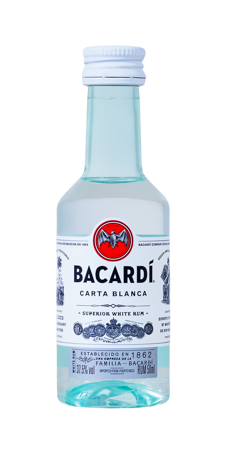 Bacardi Carta Blanca Miniature – Confezione 10×50 ml – 37.5% vol.: vista principale