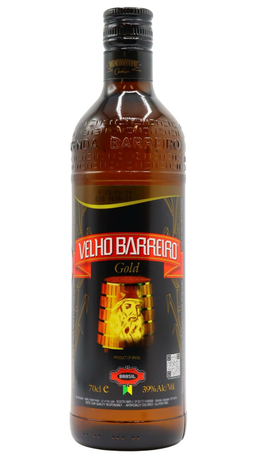 Cachaca Velho Barreiro Gold – 700 ml – 39.0% vol.: vista principale