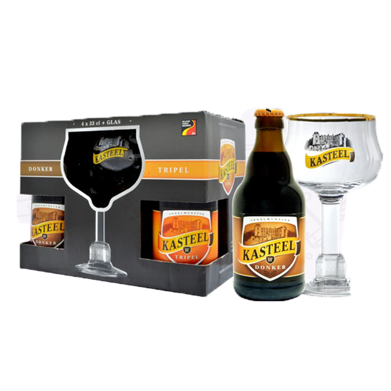 Kasteel Tripel & Donker – 4 Bottiglie + Bicchiere: vista principale
