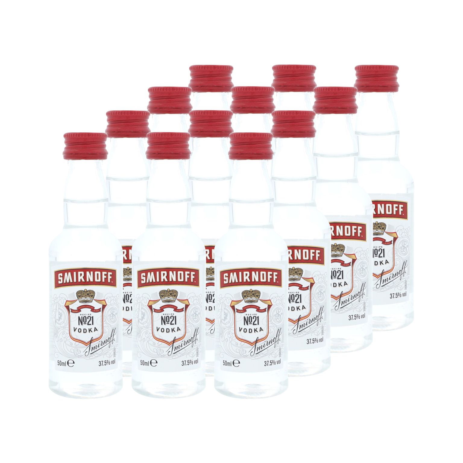Smirnoff Red Miniature – Confezione 12×50 ml – 37.5% vol.: vista principale