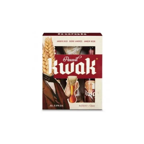 Immagine di Pauwel Kwak Gift Pack 4 × 33 cl + 1 bicchiere