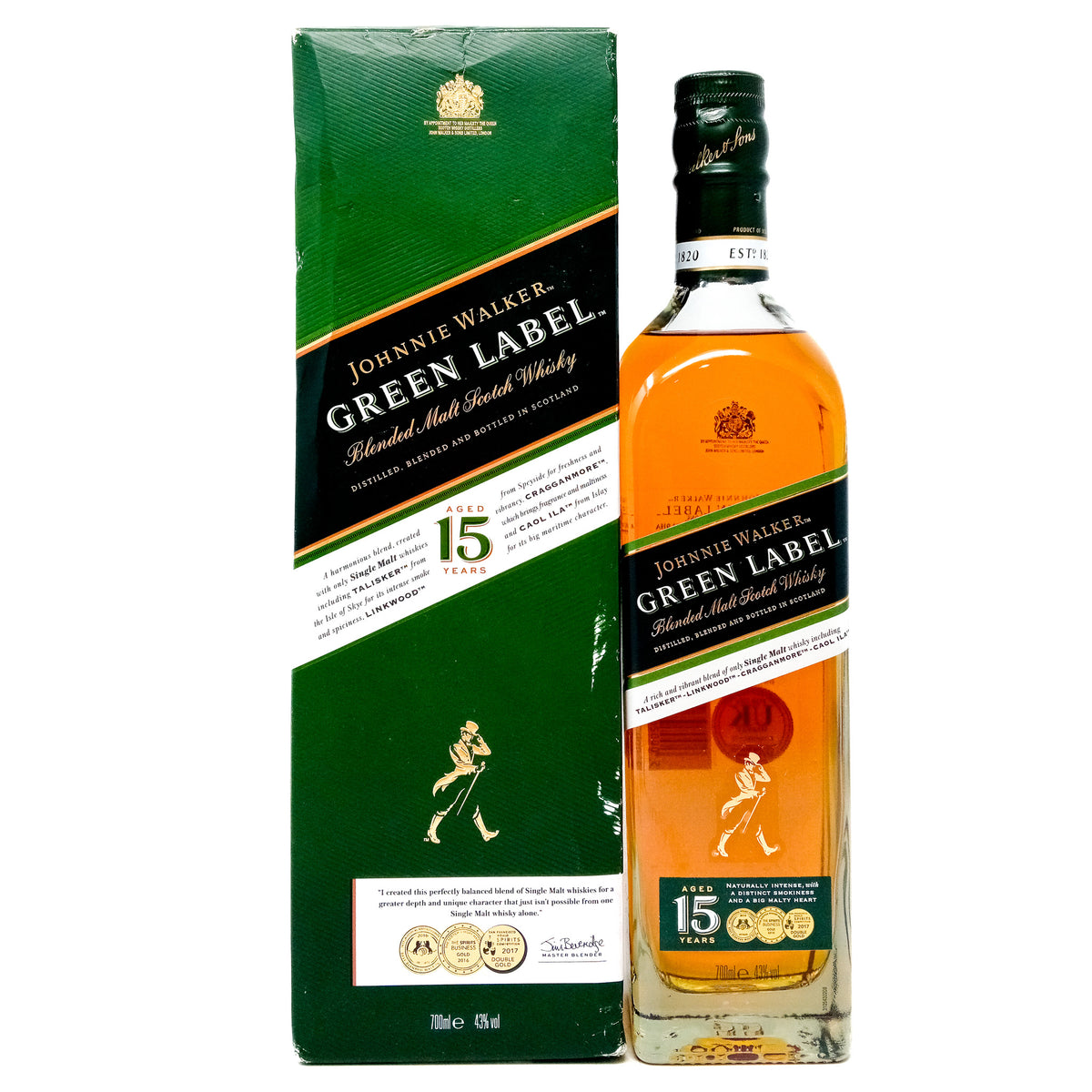 Johnnie Walker Green 15 YO – 700 ml – 43.0% vol.: vista principale