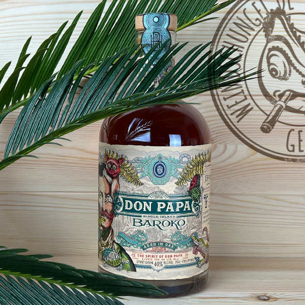 Don Papa Baroko +1Fiaschetta – Set Regalo – 40 ml – 40.0% vol.: vista principale