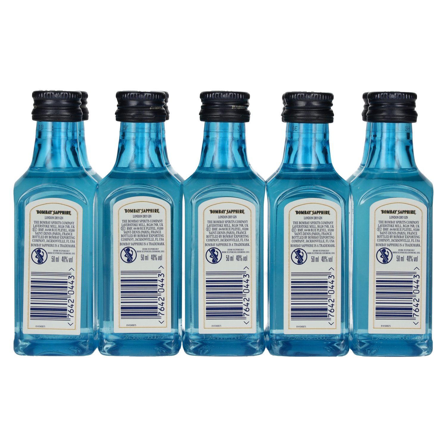 Bombay Sapphire Miniature – Confezione 10×50 ml – 40.0% vol.: vista principale