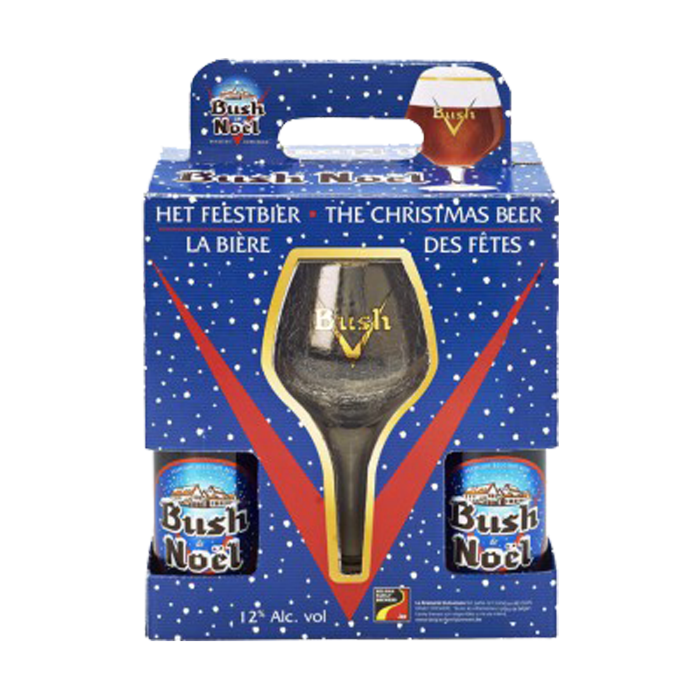 Bush de Noël Gift Pack 4 × 33 cl + 1 bicchiere: vista principale