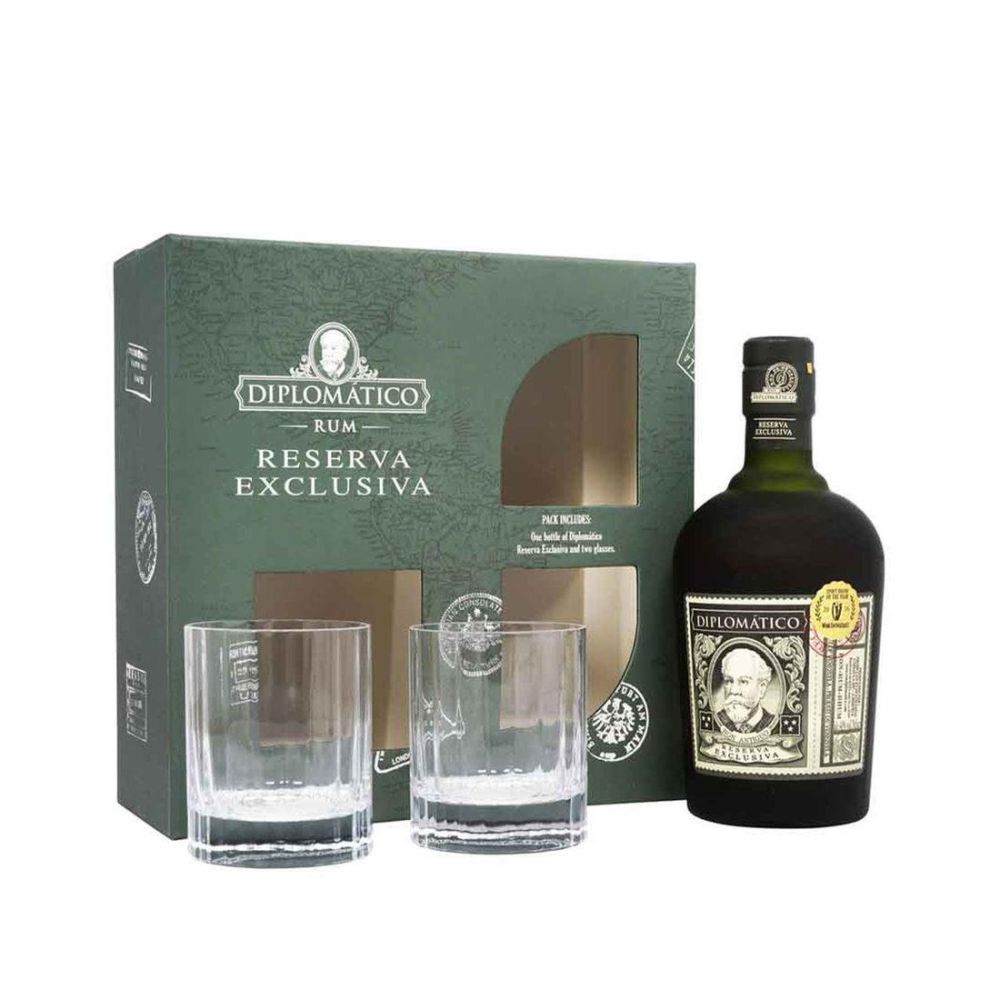 Diplomatico Exclusiva 12 YO +2Bicchieri – Set Regalo – 12 ml: vista principale
